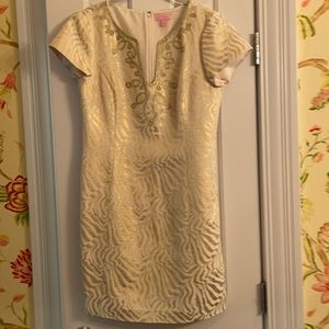 Lilly Pulitzer Milannia Gold Metallic Dress